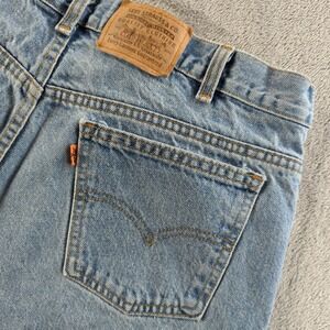 Vintage 90s Levis Orange Tab Jeans 38x34 (Fits 34x33) Blue Light Wash Faded